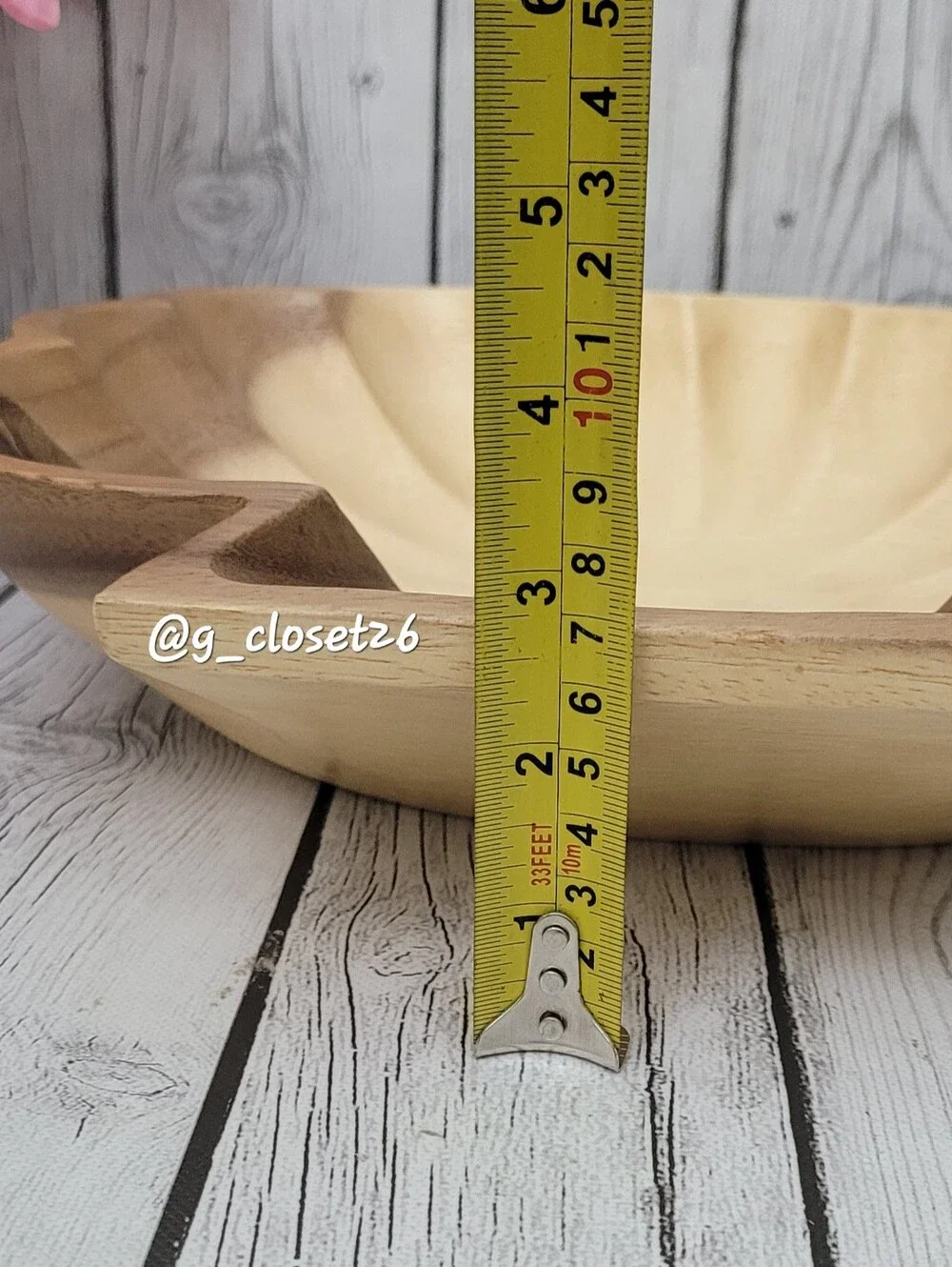 Natural Wood Shell Serving Bowl